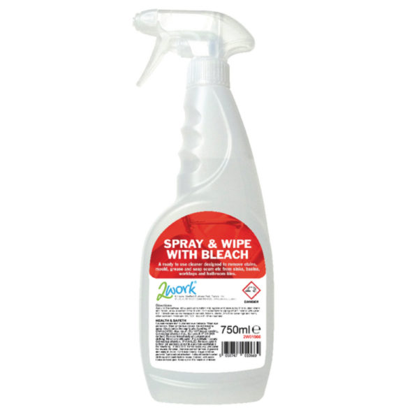 2WORK SPRAY AND WIPE WITH BLEACH 750ML