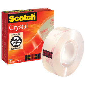SCOTCH CRYSTAL CLEAR TAPE 19MMX33M 600