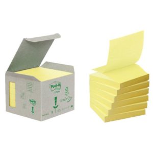 POSTIT RECYCLED ZNOTES 76X76 YELLOW P6