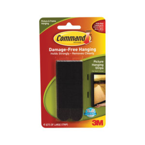 3M COMMAND LRG PIC HANGING STRIPS BLK P4