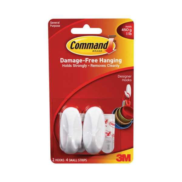 3M COMMAND SMALL OVAL HOOKS WITH STRIPS