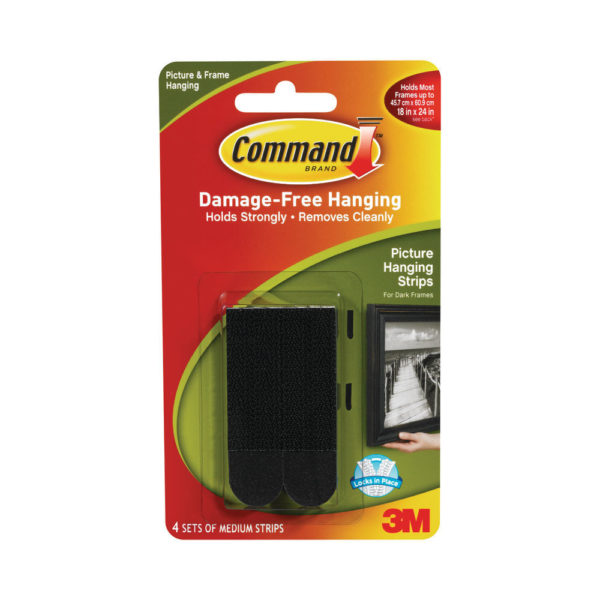 3M COMMAND MED PIC HANGING STRIPS BLK P4