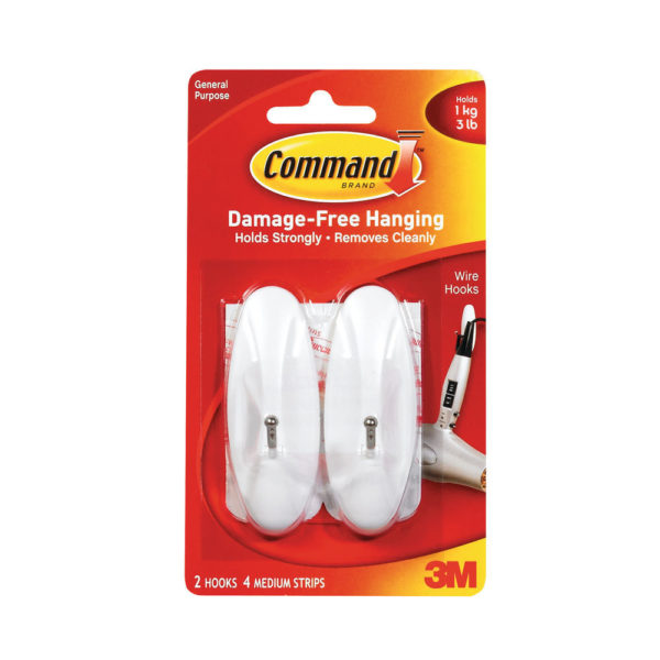 3M COMMAND MEDIUM WIRE HOOKS WITH STRIPS