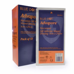 Advapore Fabric Non-Woven Adhesive Wound Dressing 9cm x 20cm