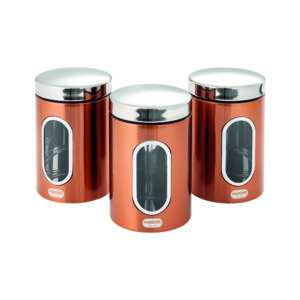 ADDIS COPPER FINISH CANISTERS PK
