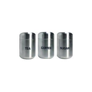 KITCHEN CANISTERS S/STEEL PK3
