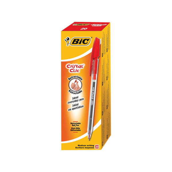 BIC CRISTAL CLIC BALLPEN RED 850734