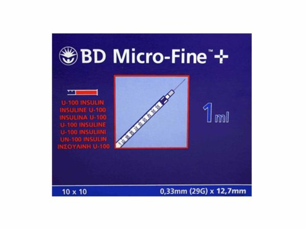 BD Micro Fine Insulin Syringe 1ml with 29G Needle x 200