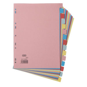 ELBA A4 CARD DIVIDERS 15 PART ASSORTED