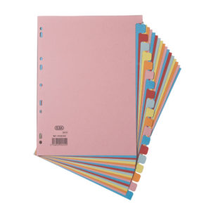 ELBA A4 CARD DIVIDERS 20 PART ASSORTED