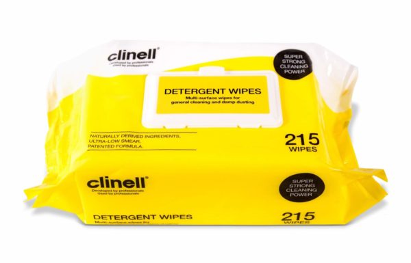 Clinell Detergent Wipes x 215 (Yellow)