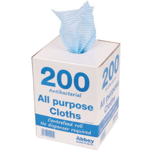 ANTIBACTERIAL CLOTHS ON A ROLL BLUE BX20