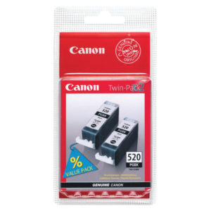 CANON INK CART TWIN PACK BLACK PGI520BK