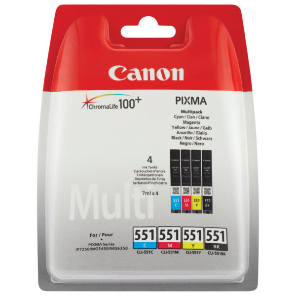 CANON PIXMA CLI-551 MULTI PACK CMYK PK4