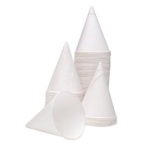4OZ WATER DRINKING CONE CUP WHITE PK5000