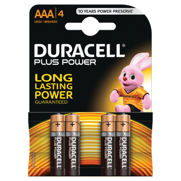 DURACELL AAA PLUS 4 PACK COPPER/BLACK