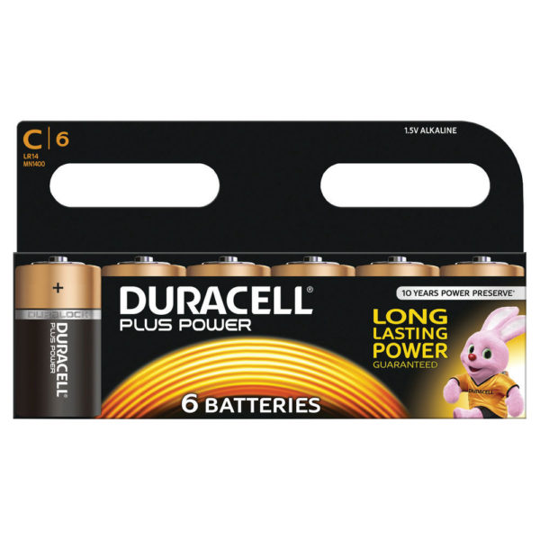 DURACELL C PLUS 6 PACK COPPER/BLACK