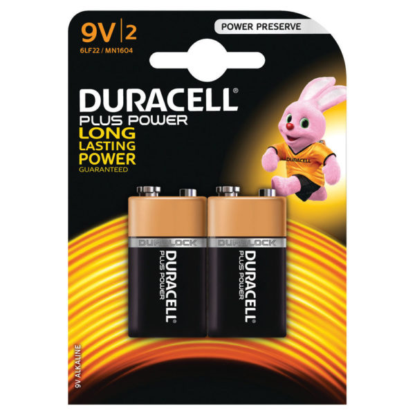 DURACELL 9V PLUS 2 PACK COPPER/BLACK