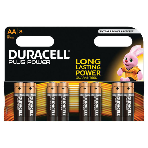 DURACELL AA PLUS 8 PACK COPPER/BLACK