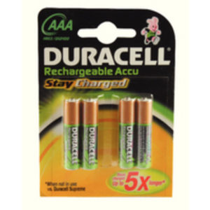 DURACELL STAY CHARGED 4 X AAA BATTERIES