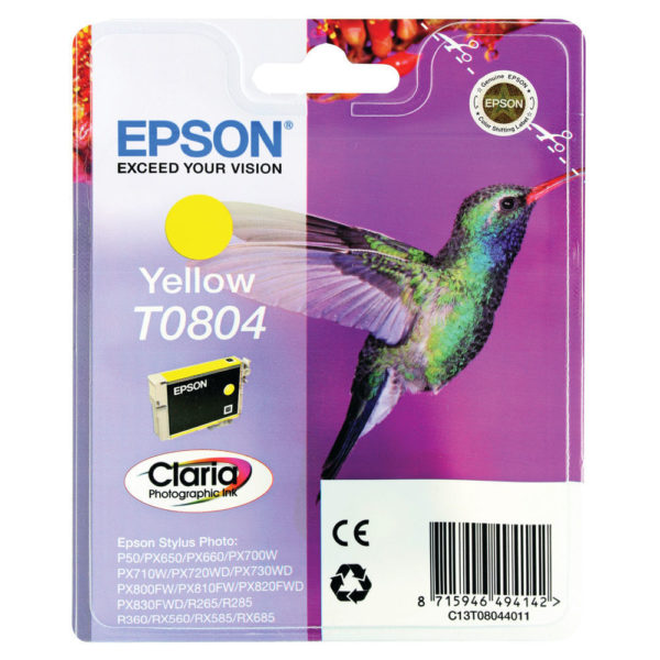 EPSON INKJET CARTRIDGE T0804 YELLOW