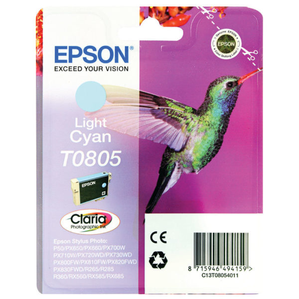 EPSON INKJET CARTRIDGE T0805 LIGHT CYAN