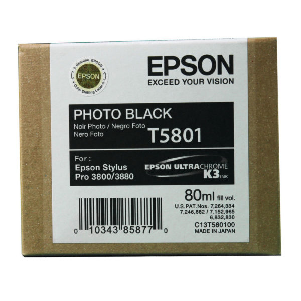 EPSON 3800 IJET CART PHOTO BLK C13T5801