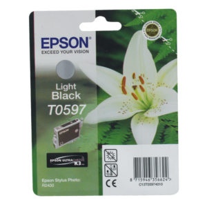 EPSON R2400 INKJET CART LT BLK C13T0597