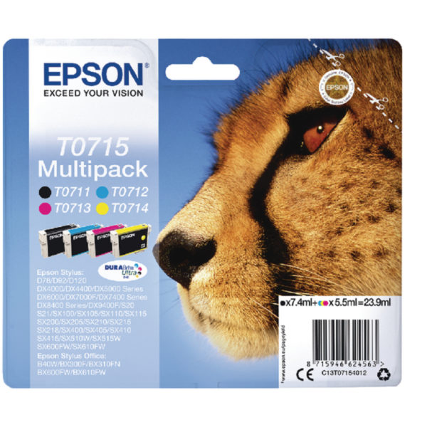 EPSON T0715 KCMY CARTRIDGE VALUE PACK