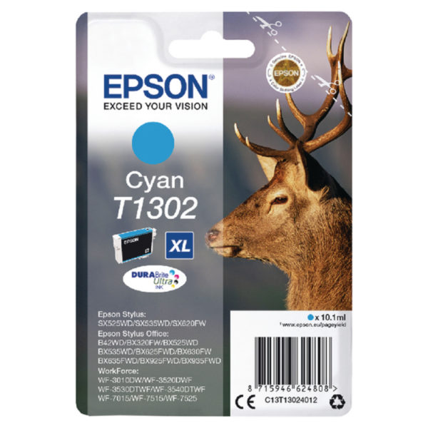 EPSON T1302 XHY CYAN INK CARTRIDGE