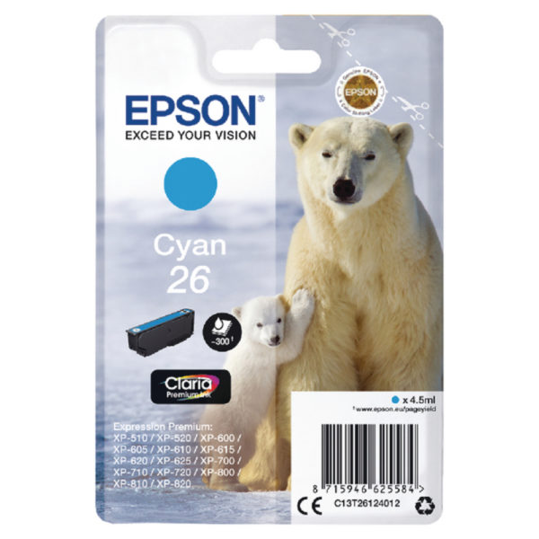 EPSON 26 CYAN INKJET CARTRIDGE