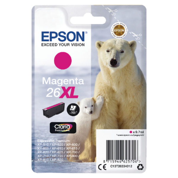 EPSON 26XL MAGENTA INKJET CARTRIDGE