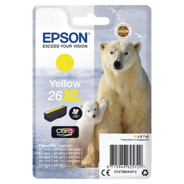 EPSON 26XL YELLOW INKJET CARTRIDGE