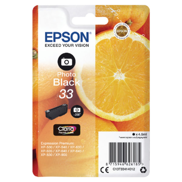 EPSON 33 PHOTO BLACK INK CARTRIDGE