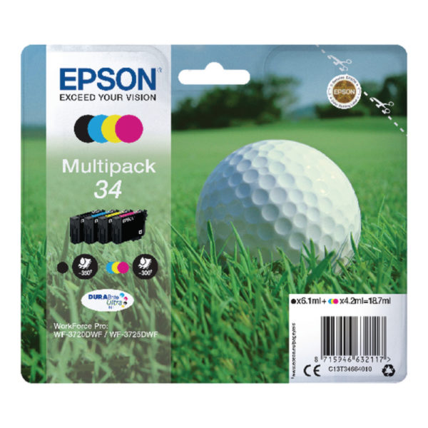 EPSON 34 INK CARTRIDGES 4 COLOUR