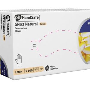 Hand Safe Latex Powder Free Exam Gloves - Small x 100