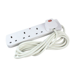 EXTENSION LEAD 4WAY 2M 13AMP WHITE
