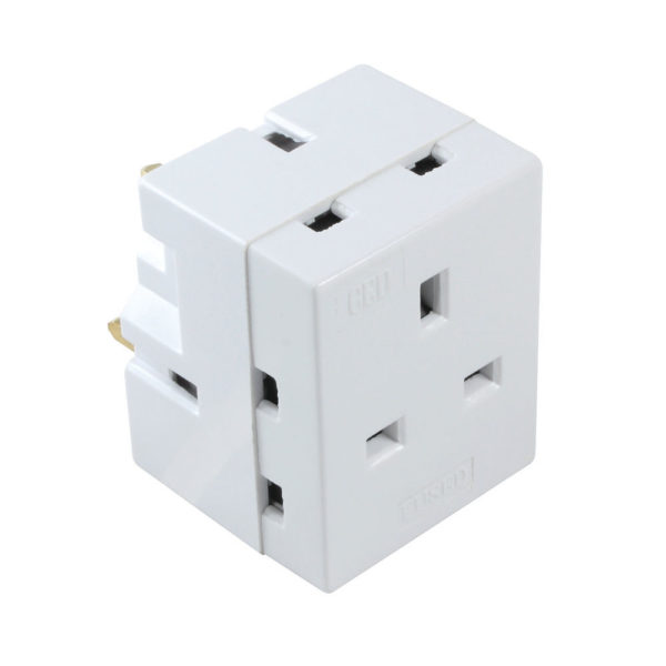 ADAPTER 3 WAY FUSED 13AMP WHITE