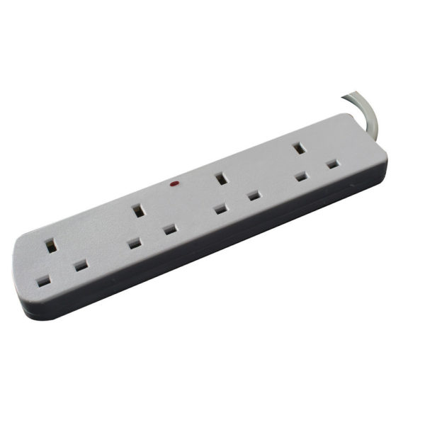 EXTENTION LEAD 4WAY FUSED WHITE