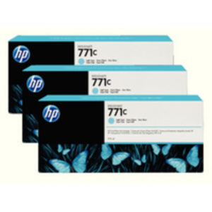 HP 771C LGT CYAN D/JET INK CART PK3 38