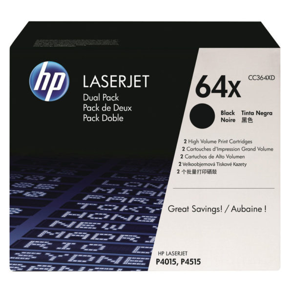 HP 64X BLACK DUAL PACK L/JET TONER CART