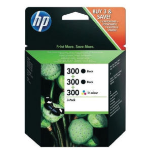 HP 300 INK CART 3-PACK BLK X2/TRICOLOUR
