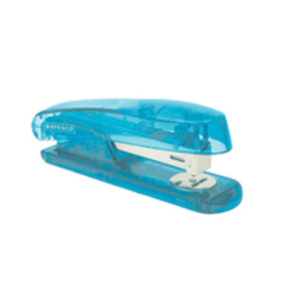 TRANSPARENT HALF STRIP STAPLER BLUE