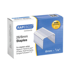 RAPESCO STAPLES 6MM 26/6 PK5000 NO26/6