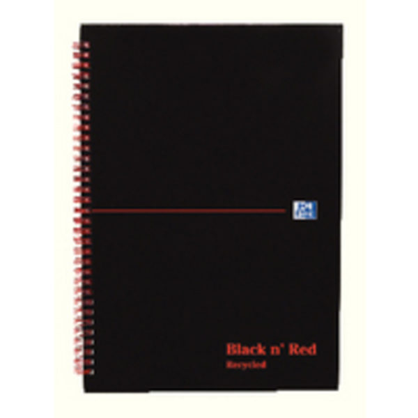 BLK N RED WIRNBK A5 140 PAGES FT RCYC