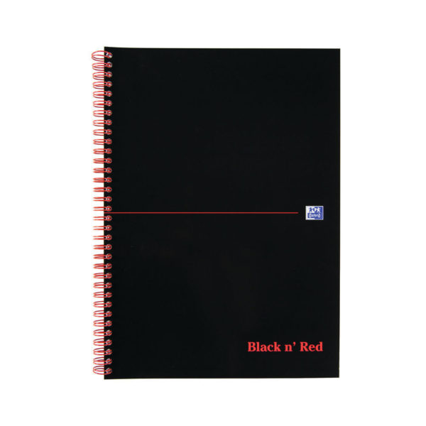 BLACK N RED NOTEBOOK A4 RULED FEINT