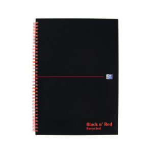 BLK N RED WIRNBK A4 140 PAGES FT RCYC