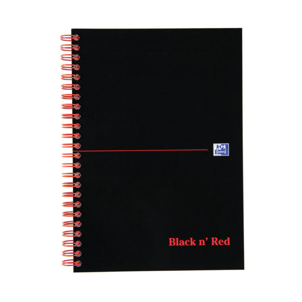 BLK N RED WIRNBK A5 140 PAGES FT/IDXED