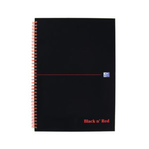 BLK N RED WIRNBK A4 140 PAGES RULED QUAD