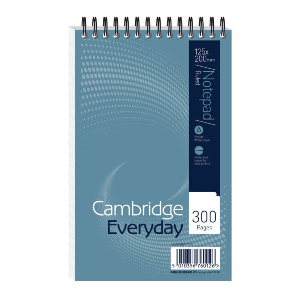 CAMBRIDGE 125X200MM SPIRAL NOTEBK 300LF